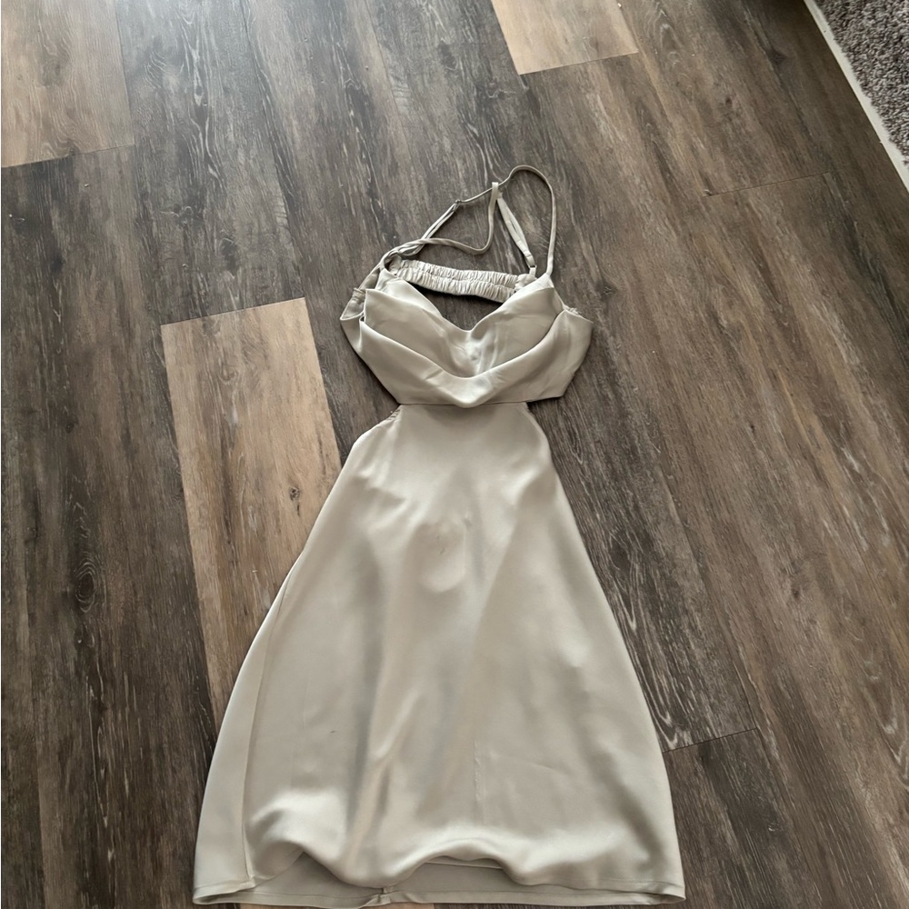 Princess Polly Cream Backless Dress